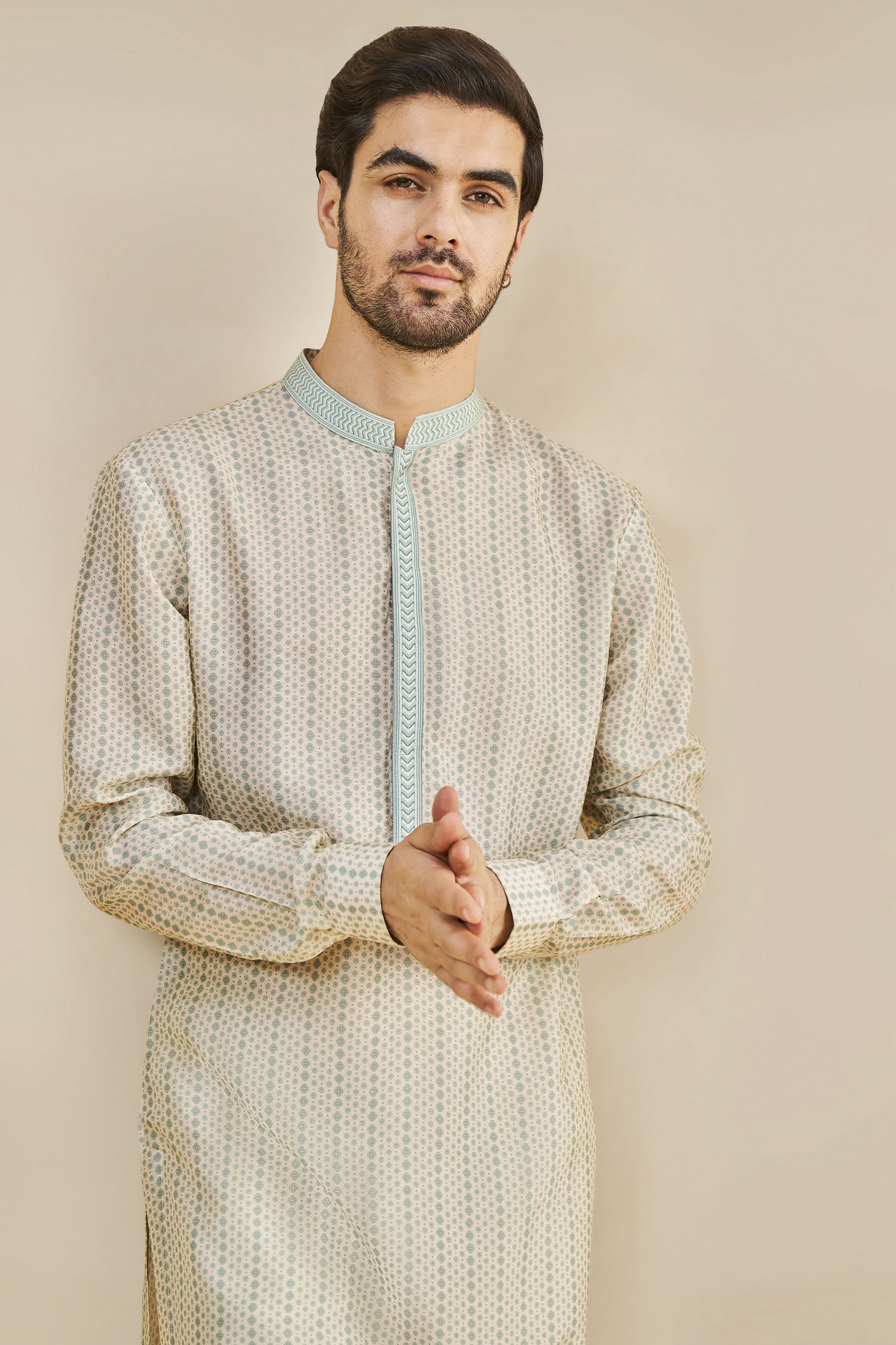 Mukfi Kurta - Sea Blue, Sea Blue, image 4